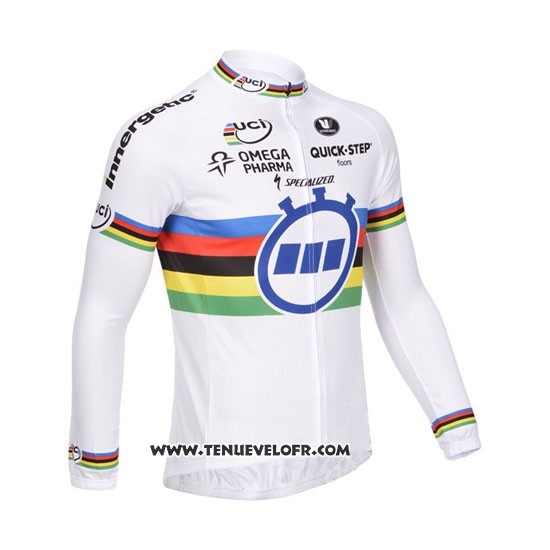 2013 Maillot Ciclismo UCI Mondo Champion Lider Quick Step Manches Longues et Cuissard